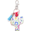 Wooden Cactus Keychain Leopard Flower