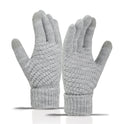 Fleece-lined Wind-proof And Cold Protection Cycling Knitted Warm Gloves