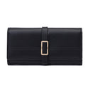 Long Metal Buckle Simple Tri-fold Clutch