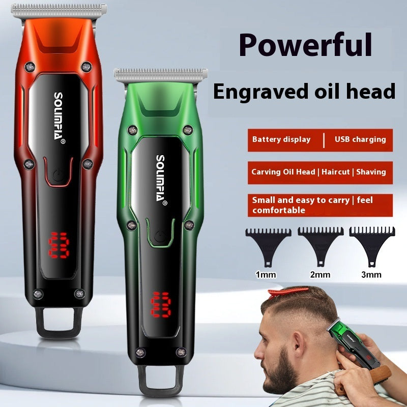 Electric Hair Clipper Engraving Scissors LCD Digital Display Trimming Electrical Hair Cutter