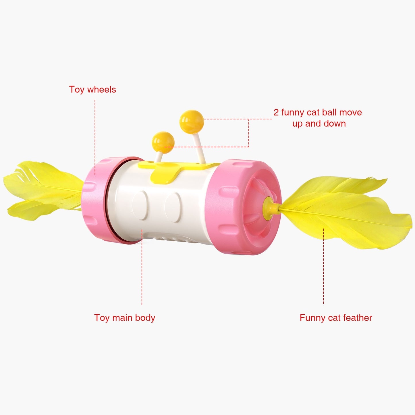 Cat Toy Funny Cat Stick Pole Tumbler Feather Fighting Ball Kitten Interactive Balance Chasing Puzzle Training Toy Pet Products