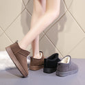 Solid Color Cotton Shoes Casual Sports Short Fleece-lined Boots