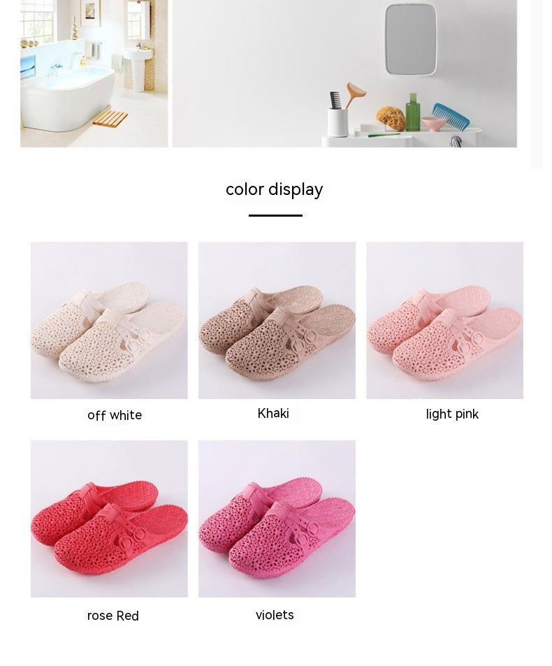 New Closed Toe Sandals Women's Outdoor Hole Shoes Soft Bottom Cutout Plastic Fashion Casual Slippers