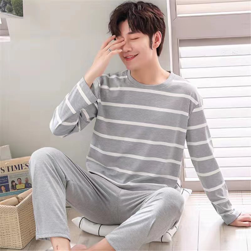 Men's Pajamas, Long Sleeved Spring And Autumn Home Wear