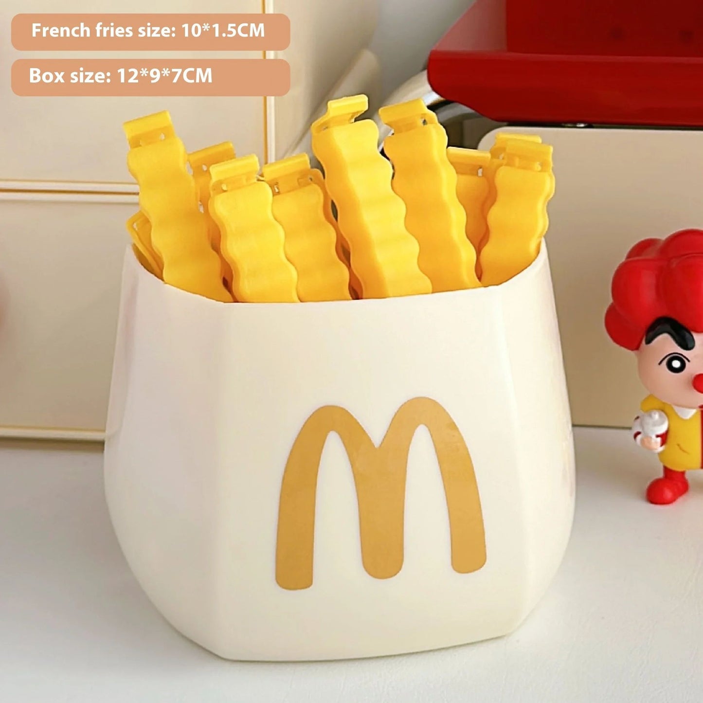 Creative French Fries Sealing Clip Magnetic Refrigerator Sticker Storage Box Food Snacks Multi-function Pen Holder