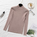 Slim Fit Half-high Collar Long Sleeves Bottoming Shirt Pure Color All-matching Sweater