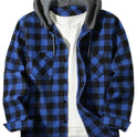 Men's Fashion Personality Plaid Hooded Shirt