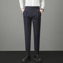 Young Men's Trousers Suit Pants Slim Fit