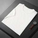 Men's Knitted Half Neck Hollow Short Sleeve Cotton T-shirt