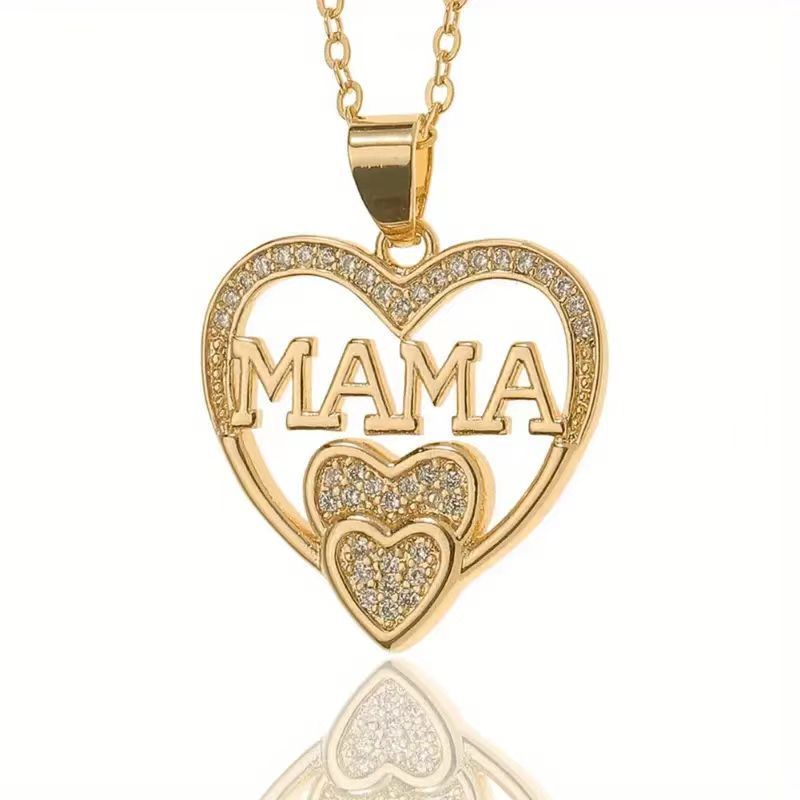 Simple Cold Style MOM Pendant Mother's Day MAMA Necklace