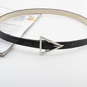 Slim Belt With Snap Button Triangular Buckle Simple