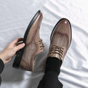 Men's Leather Shoes Breathable Business Formal Wear Round Toe