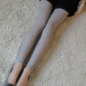 Transparent Hollow Rose Lace Ankle-length Black Leggings