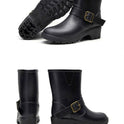 Ladies Rain Boots Rubber Middle Tube Motorcycle Anti-skid