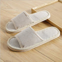 Retro Solid Color Coarse Cloth Hotel Home Slippers