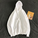 Pure color hooded plus fleece sweater Loose casual sweater