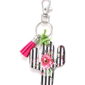 Wooden Cactus Keychain Leopard Flower