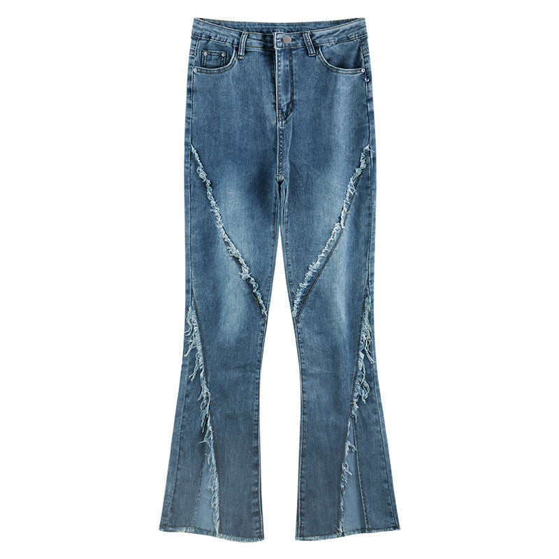 Rugged Slim Ragged Jeans Slim Fit Horseshoe Pants