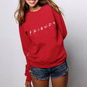 Letter pattern round neck long sleeve plus velvet T