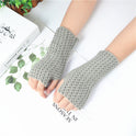 Women's Knitted Mesh Fingerless Gloves Casual Solid Color Cute