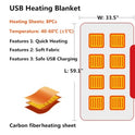 Winter Flannel Heated Blanket Cold Protection Body Warmer Usb Heated Warm Shawl Electric Heated Plush Blanket