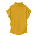 Turtleneck Top Bat Sleeve Short Sleeve T-shirt