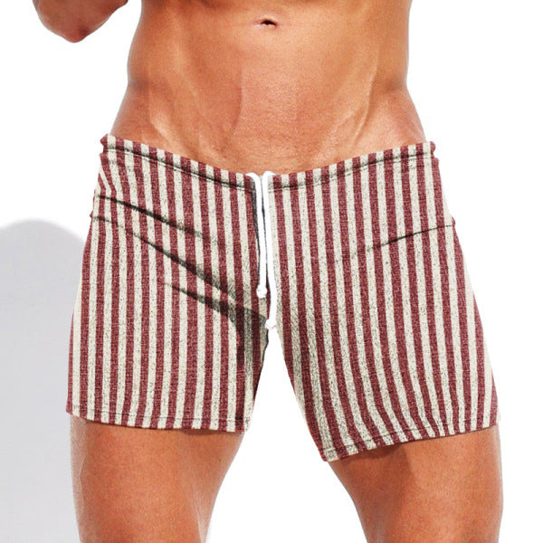 Summer Men's Striped Tight Shorts