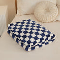 Chessboard Grid Flannel Blanket Square Thickened Milk Flannel Blanket