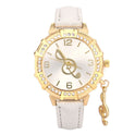 Straps Round Diamond-Inlaid Notes Ladies Watch