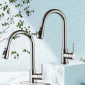 Pull-out Hot And Cold Household Kitchen And Dishwashing Brushed Copper Sink Faucet