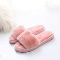 Solid color plush slippers