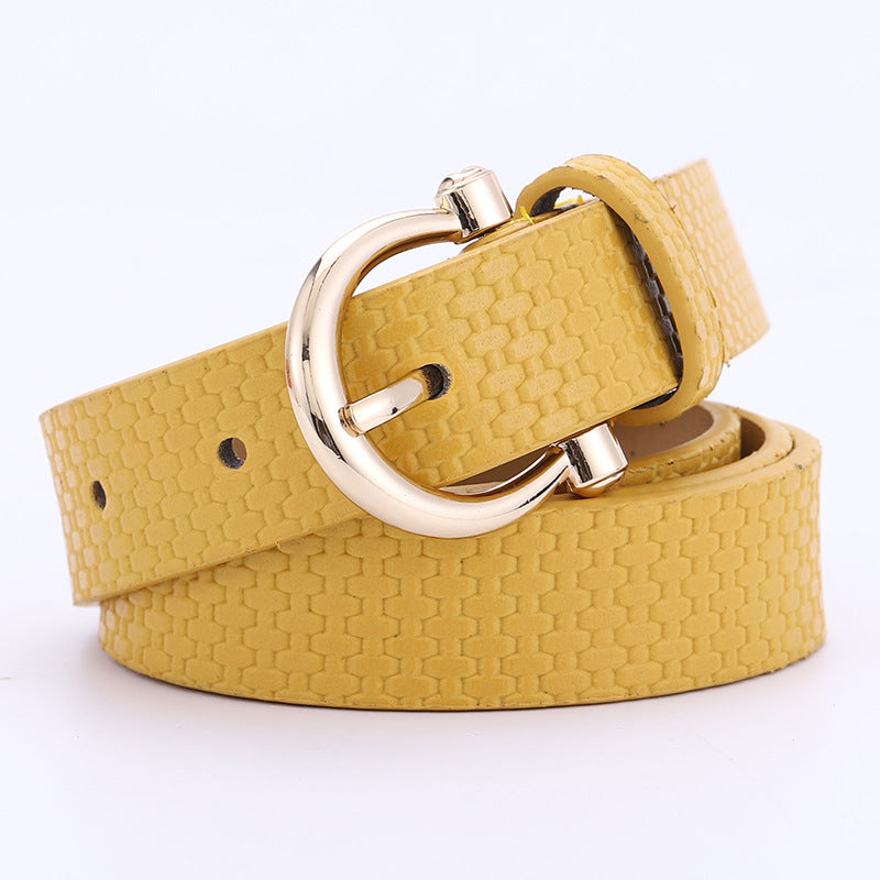 New Style Personalized Straw Mat Pattern Decorative Dress Belt