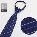 Black Men's Tie Striped Blue Business Tie Lazy Zip Tie In Stock Wholesale Pull Peels