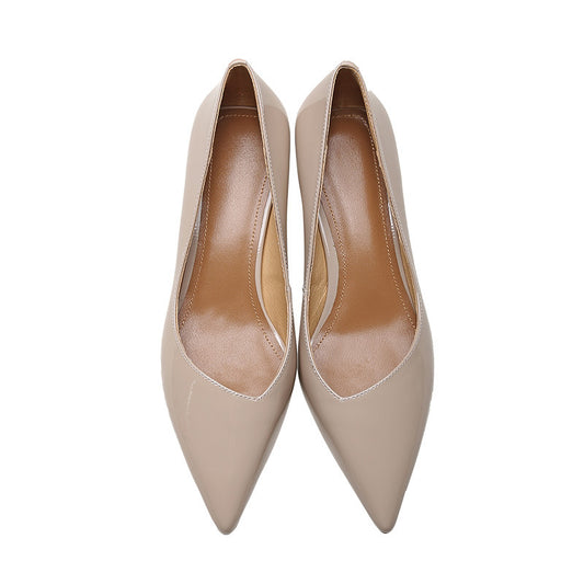 Pointed Toe Nude Color Shoes Women's All-matching Graceful Stiletto Heels