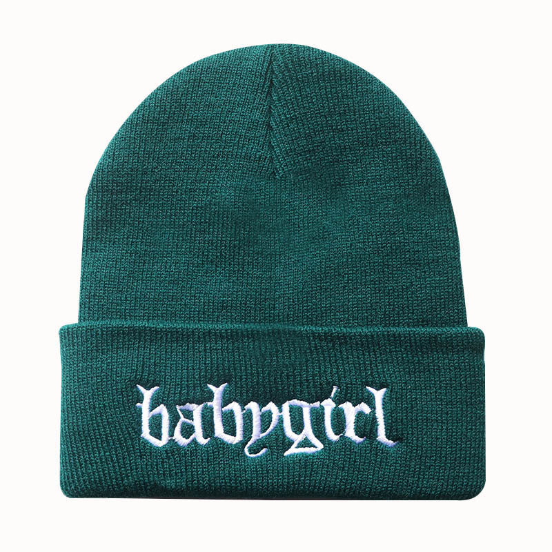 Embroidered Knitted Hat Warm Pullover Hip Hop