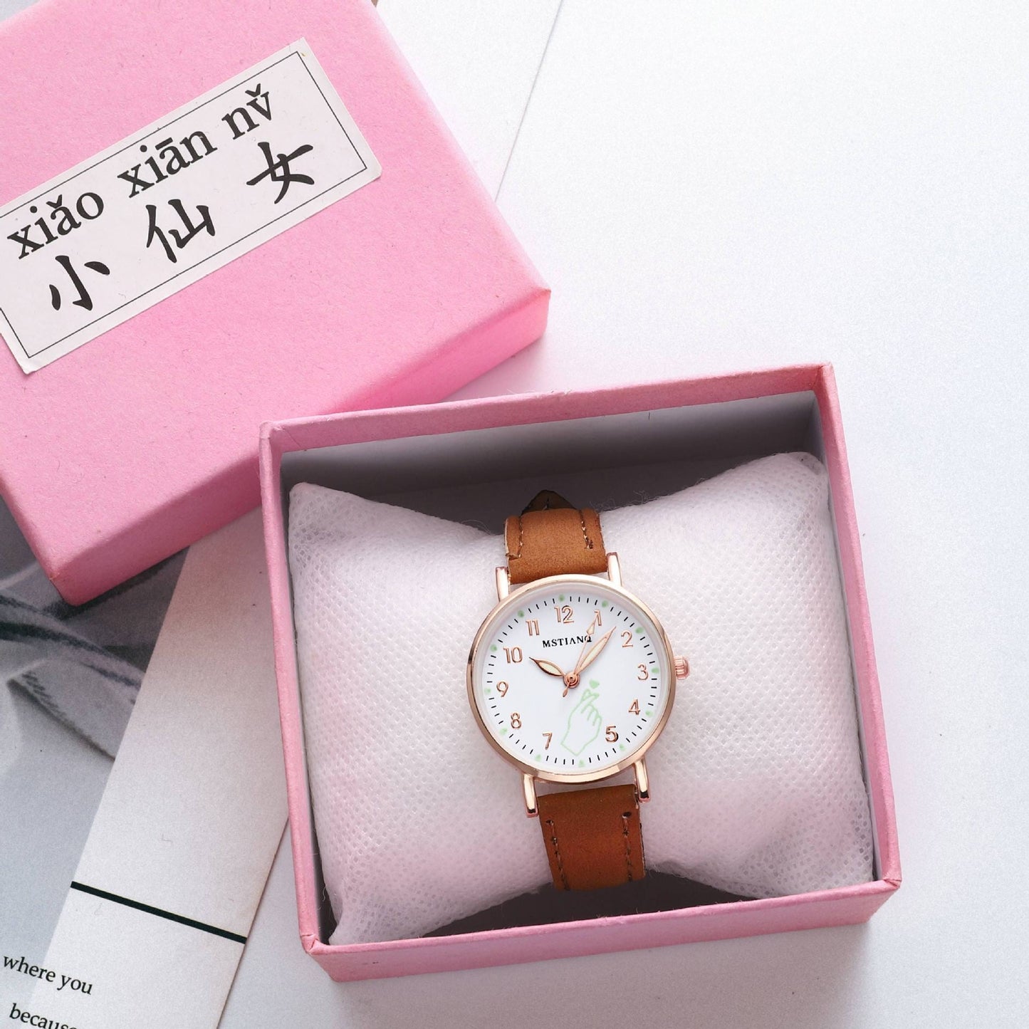 Luminous than heart watch female Korean version simple