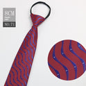 Black Men's Tie Striped Blue Business Tie Lazy Zip Tie In Stock Wholesale Pull Peels