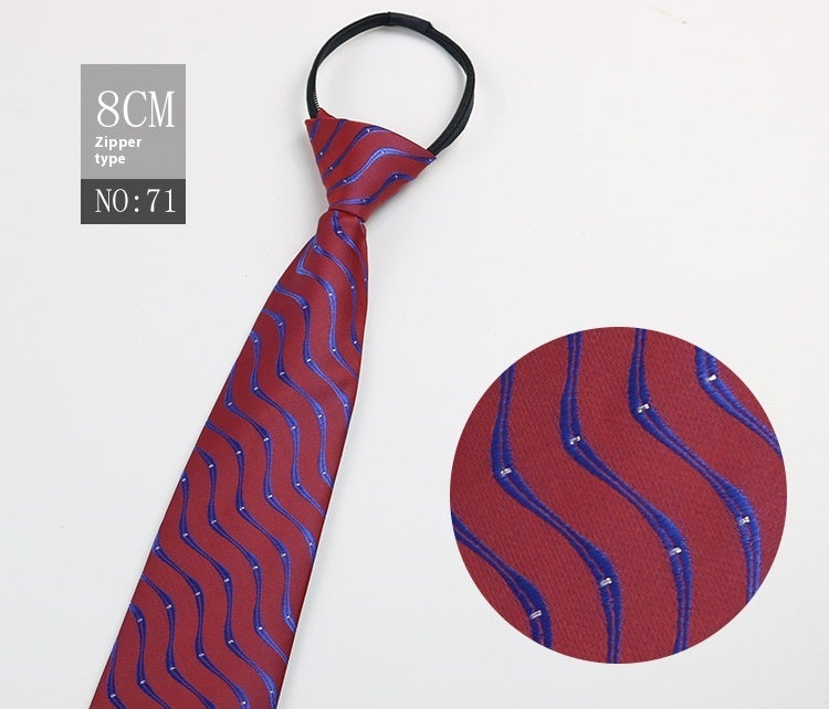 Black Men's Tie Striped Blue Business Tie Lazy Zip Tie In Stock Wholesale Pull Peels