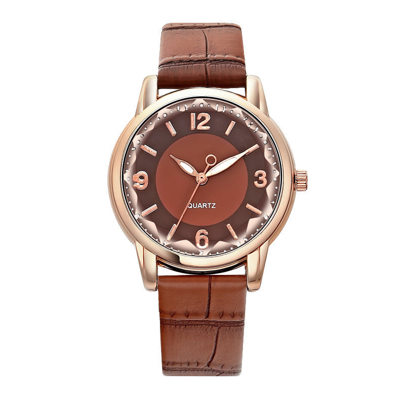 Women's Two-tone Dial Belt Quartz Watch