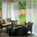 Outdoor Shading Door Curtain Waterproof Curtain Pavilion Balcony White Mesh Curtains Terrace Window Screen