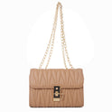 Solid Color Pleated Small Square All-match Simple Chain Shoulder Messenger Bag