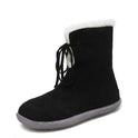 Women's round toe flat short snow boots