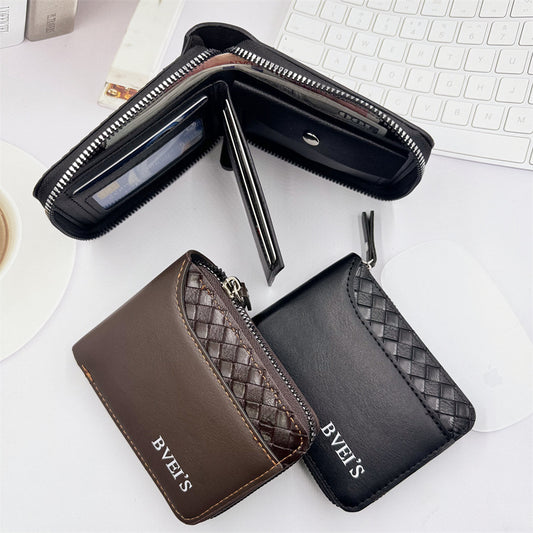 Men's Short Horizontal Zipper Wallet