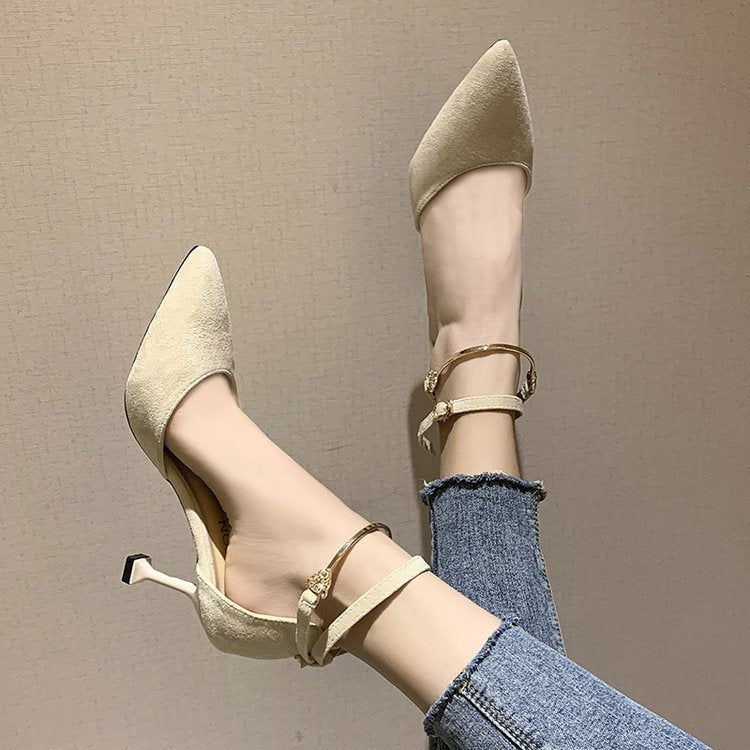 Hollow metal high heels