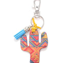 Wooden Cactus Keychain Leopard Flower