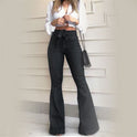 Micro elastic lace-up flared pants