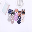 Cute Cartoon Dog Socks With Polka Dot Printing Boat Socks