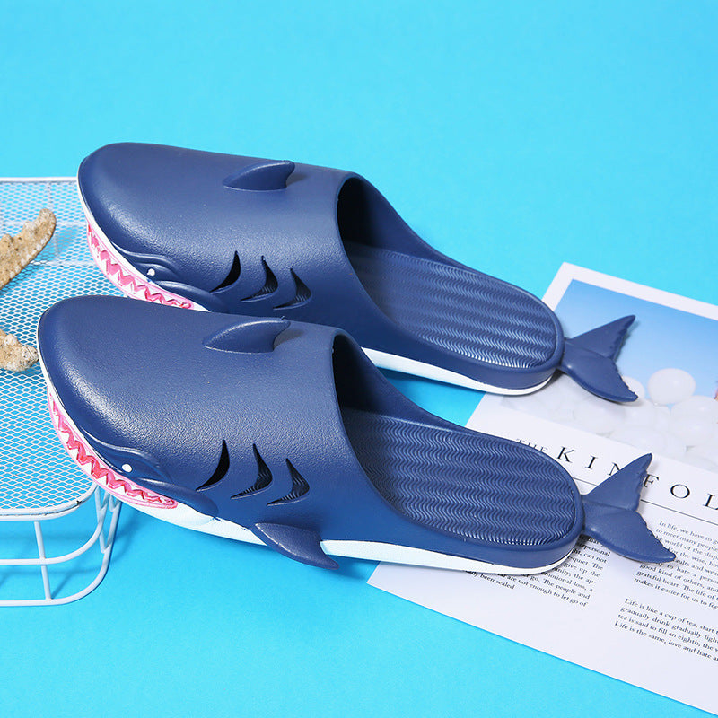 Shark Slippers Beach Shoes Home Flat Slippers Women Men