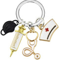 Nurse Doctor Mask Keychain Medical Ambulance Key Ring