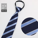 Black Men's Tie Striped Blue Business Tie Lazy Zip Tie In Stock Wholesale Pull Peels